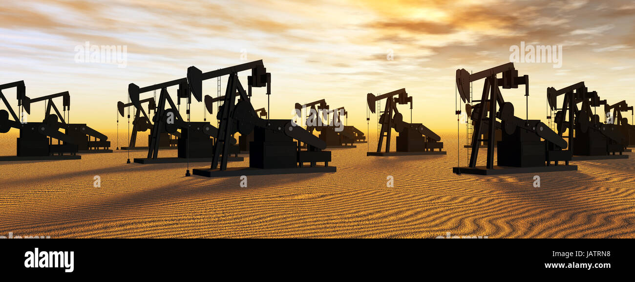 oil pumps Stock Photo