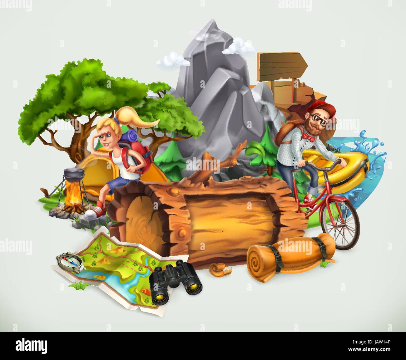 Camping and adventure, vector illustration Stock Vector Image & Art - Alamy