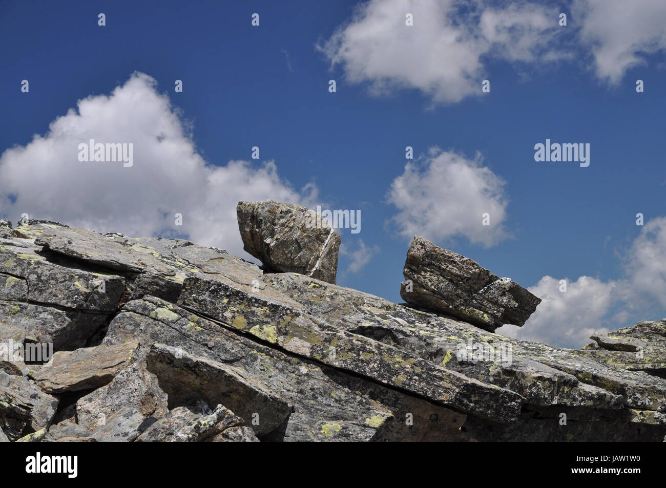 Felsen, Gebirge, stein, steine, fels, berg, natur, himmel, wolke, wolken, landschaft, zwei, urgestein, gneis Stock Photo