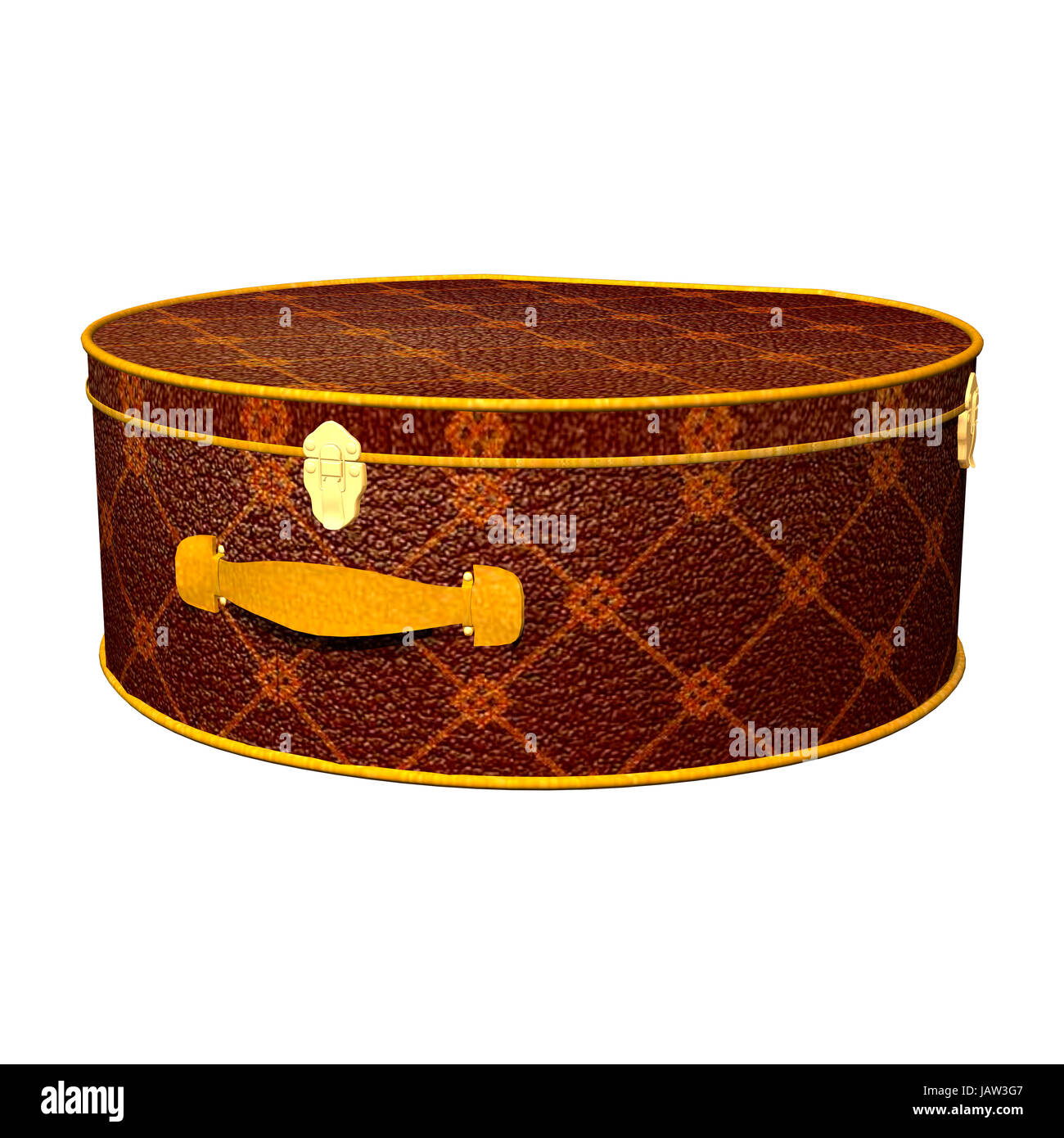 3D digital render of a hat box isolated on white background Stock Photo