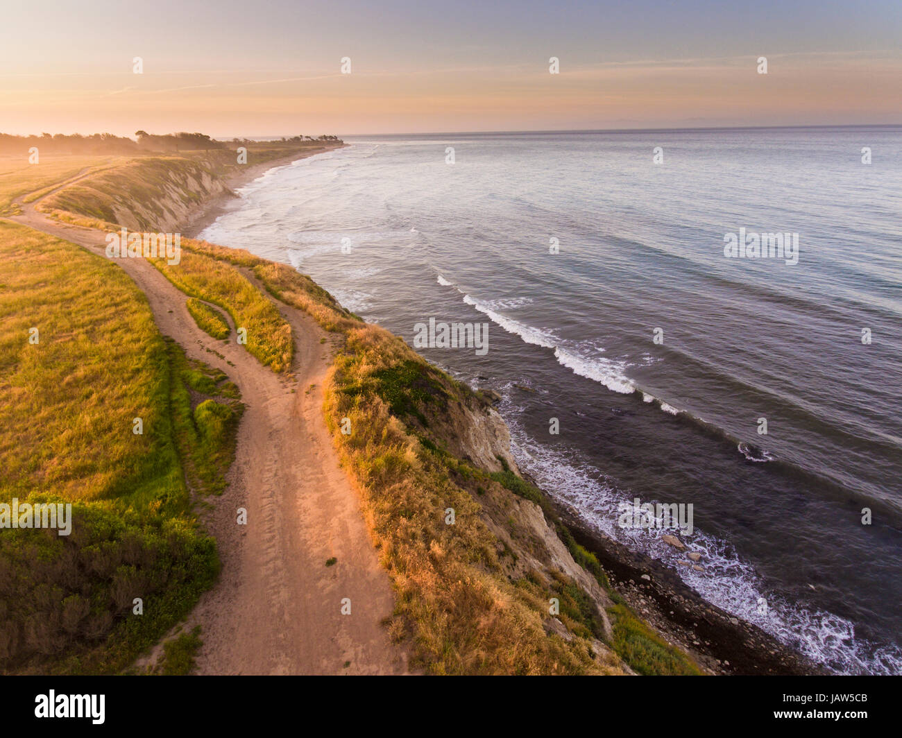 Ellwood Mesa Coastal Trail runs along the ocean bluffs, Ellwood Mesa