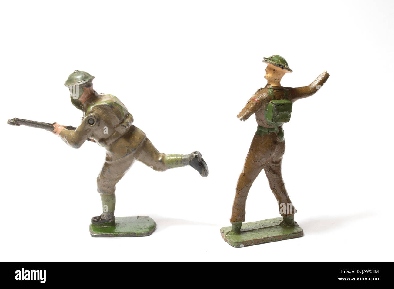 Collection of Tin and Vintage Toy Soldiers Stock Photo