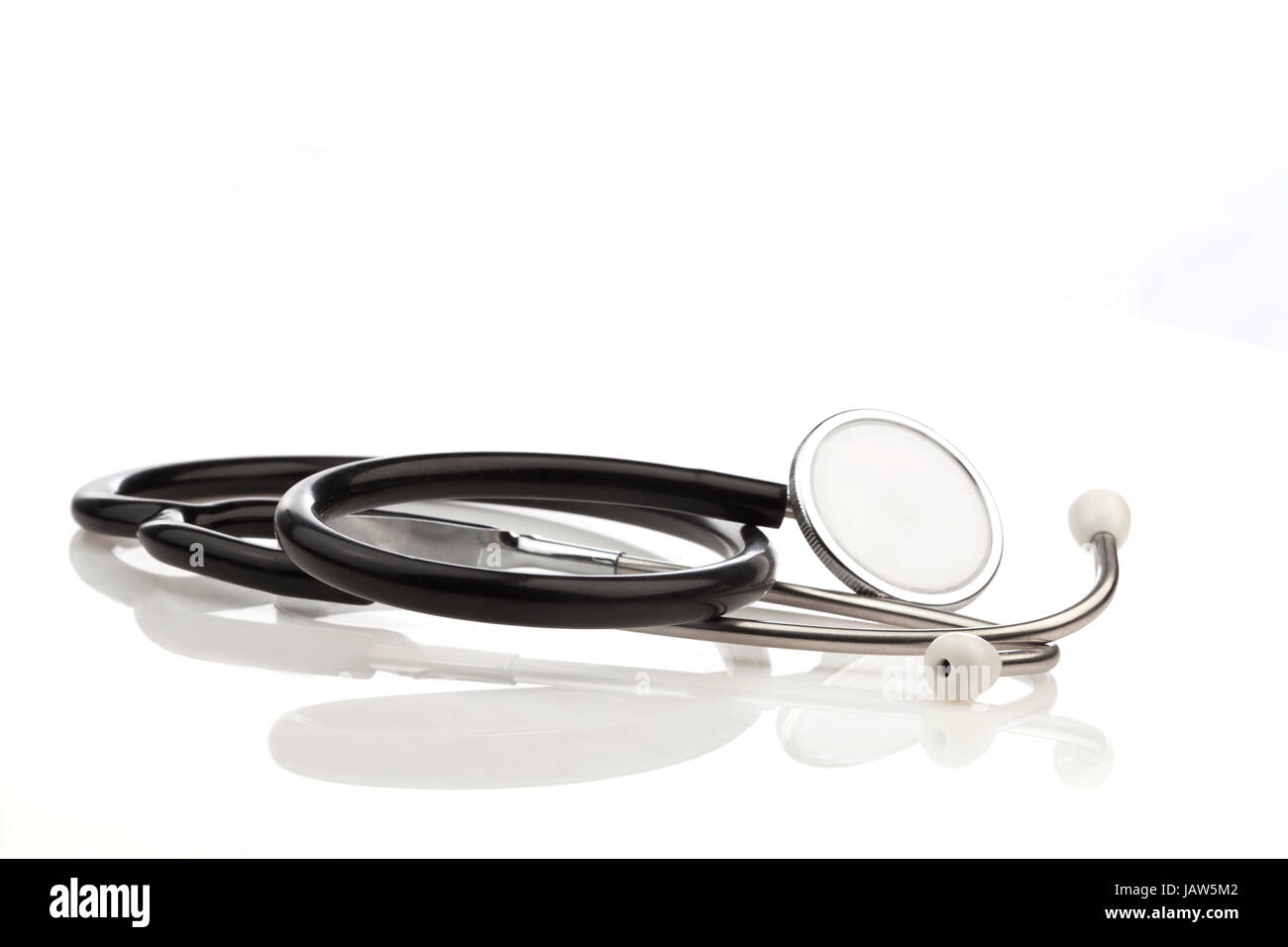 Closeup of a stethoscope, acoustic medical device for listening to the