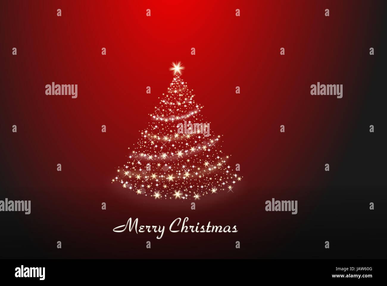 Christmas tree made of stars staying alone on a red background Stock ...