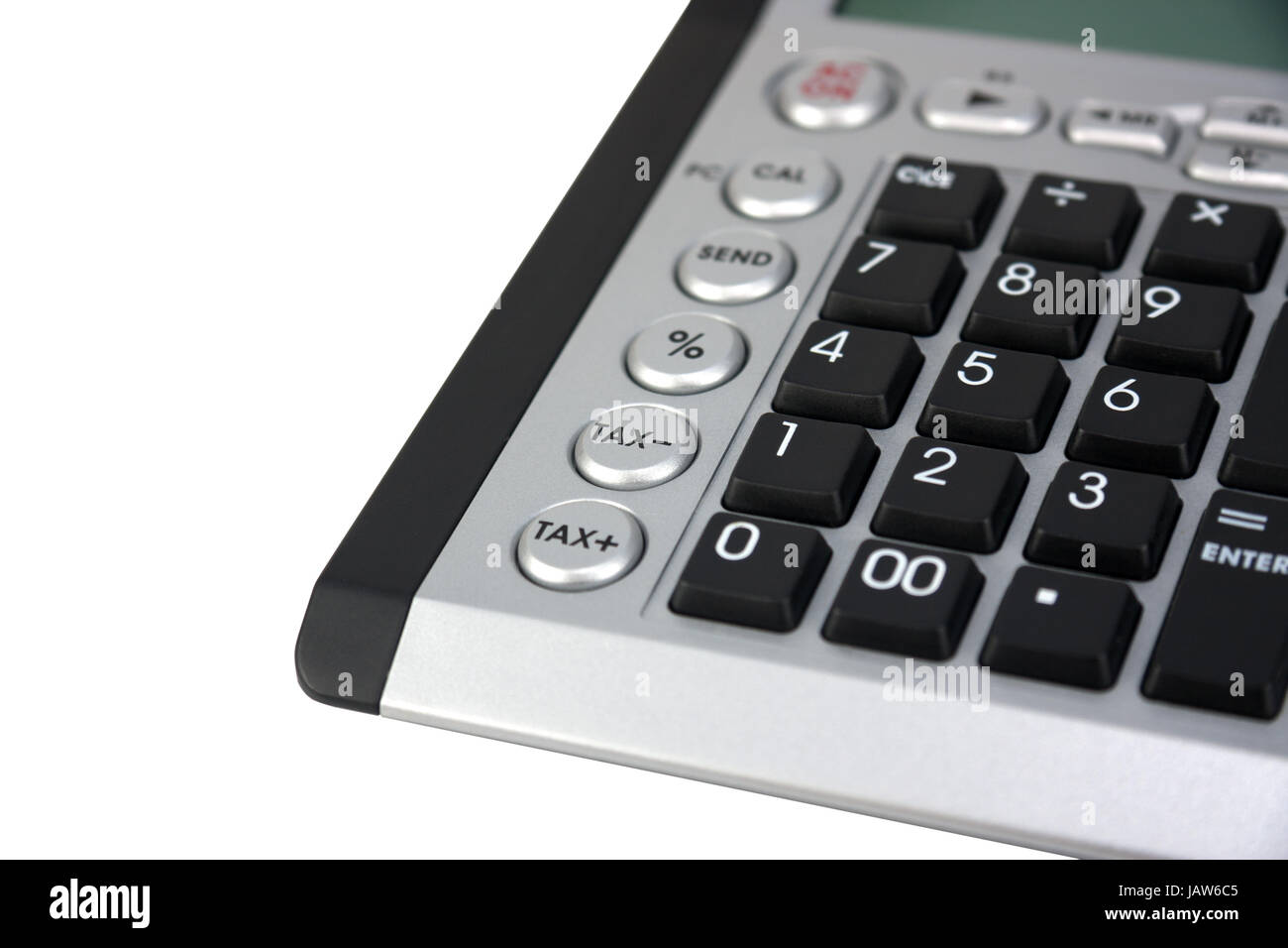 Part of an electronic calculator over white Stock Photo - Alamy