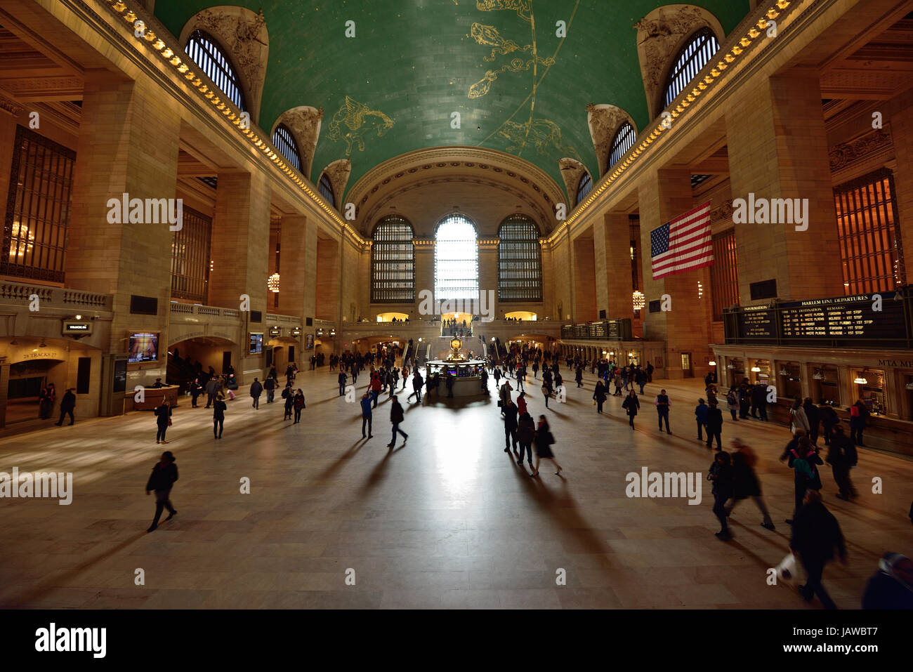 Grand Central Terminal Early Morning, commuters running to catch trains Stock Photo