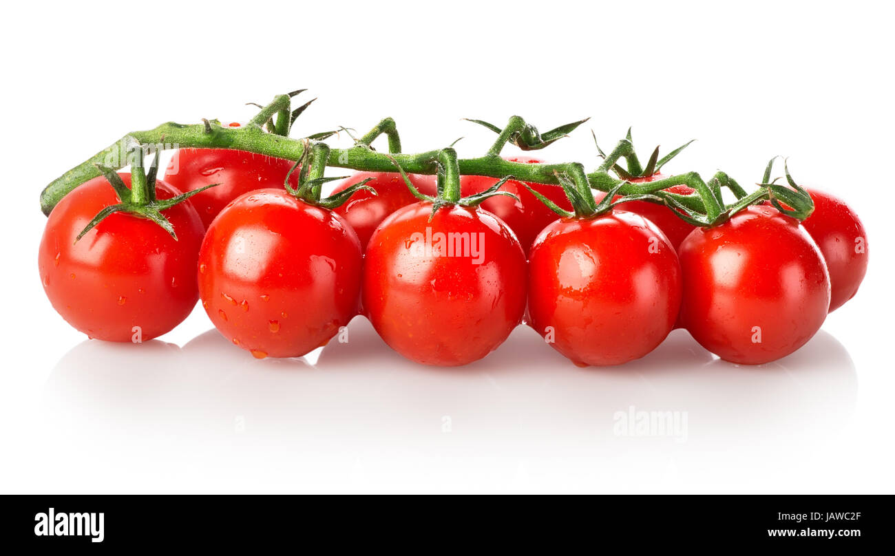 Branch of tomatoes isolated on a white background Stock Photo - Alamy