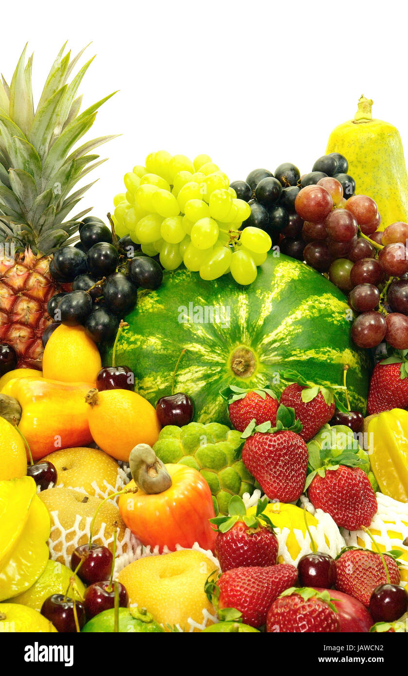 Several variety of fruits. Your text on the white space Stock Photo - Alamy