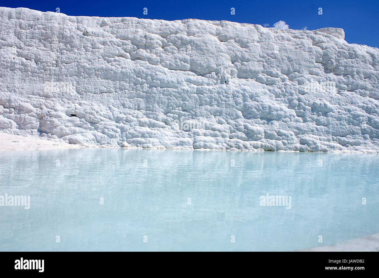Travertine pool and white rocks in Pamukkale, Turkey Stock Photo - Alamy