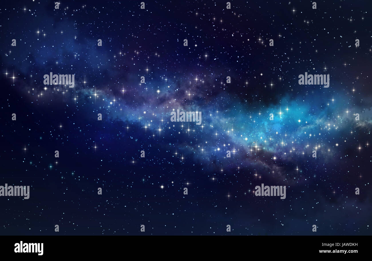 Star cluster and nebula shining in a milky way - High definition background Stock Photo