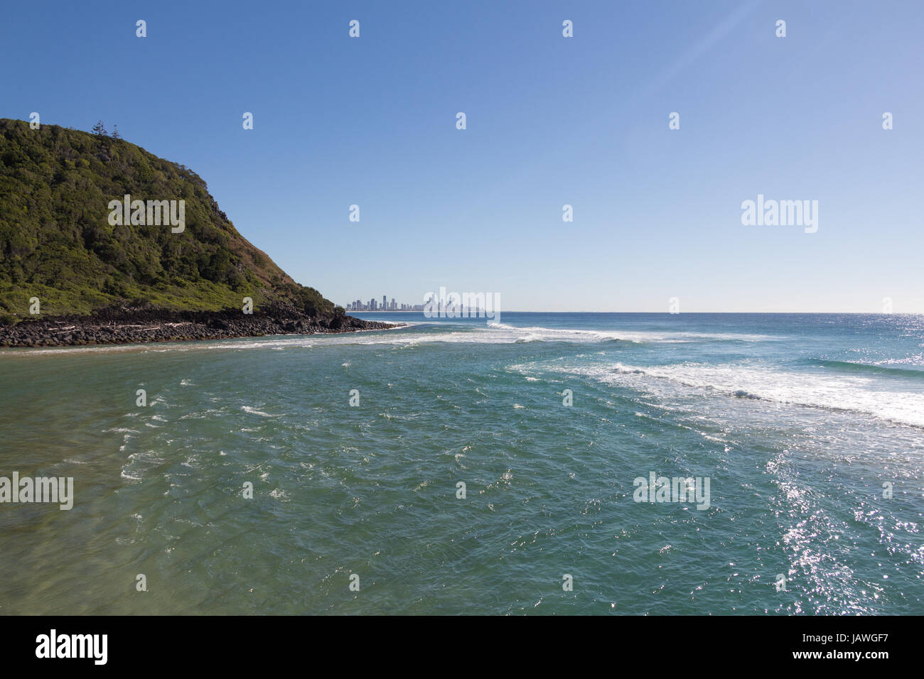 An access to the beach of Burleigh Heads trough the trees. Burleigh