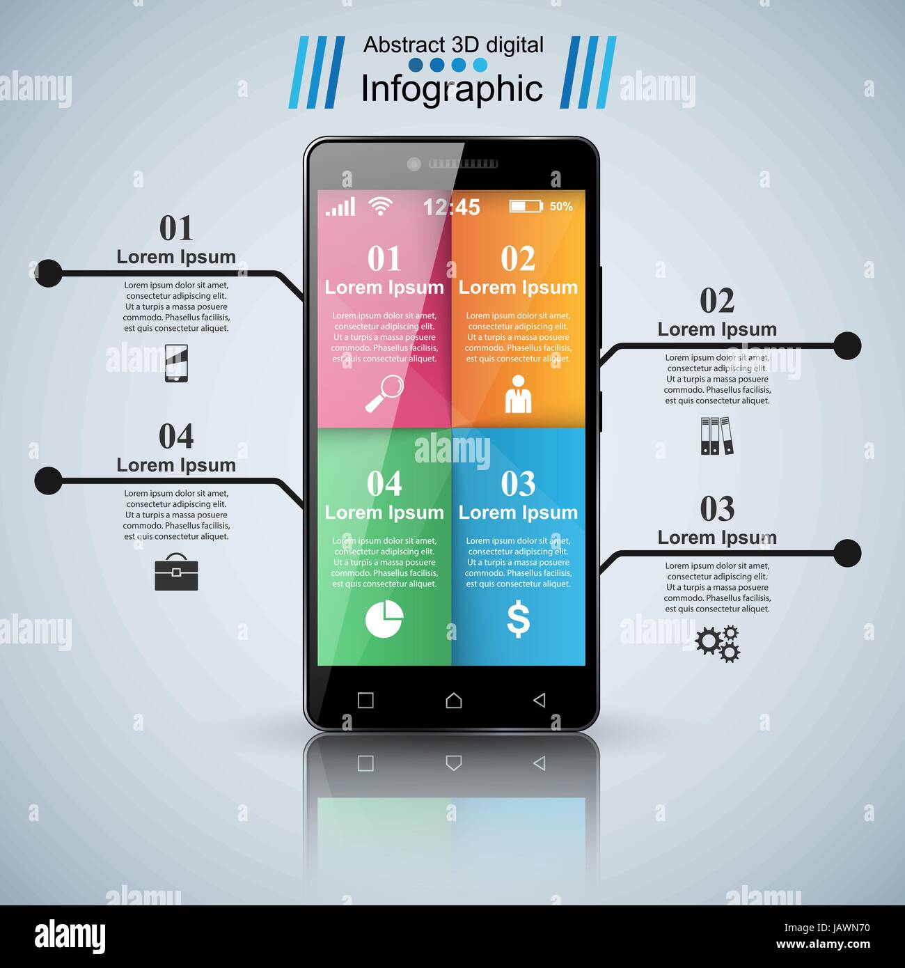 3d Infographic Smartphone Icon Stock Vector Image Art Alamy