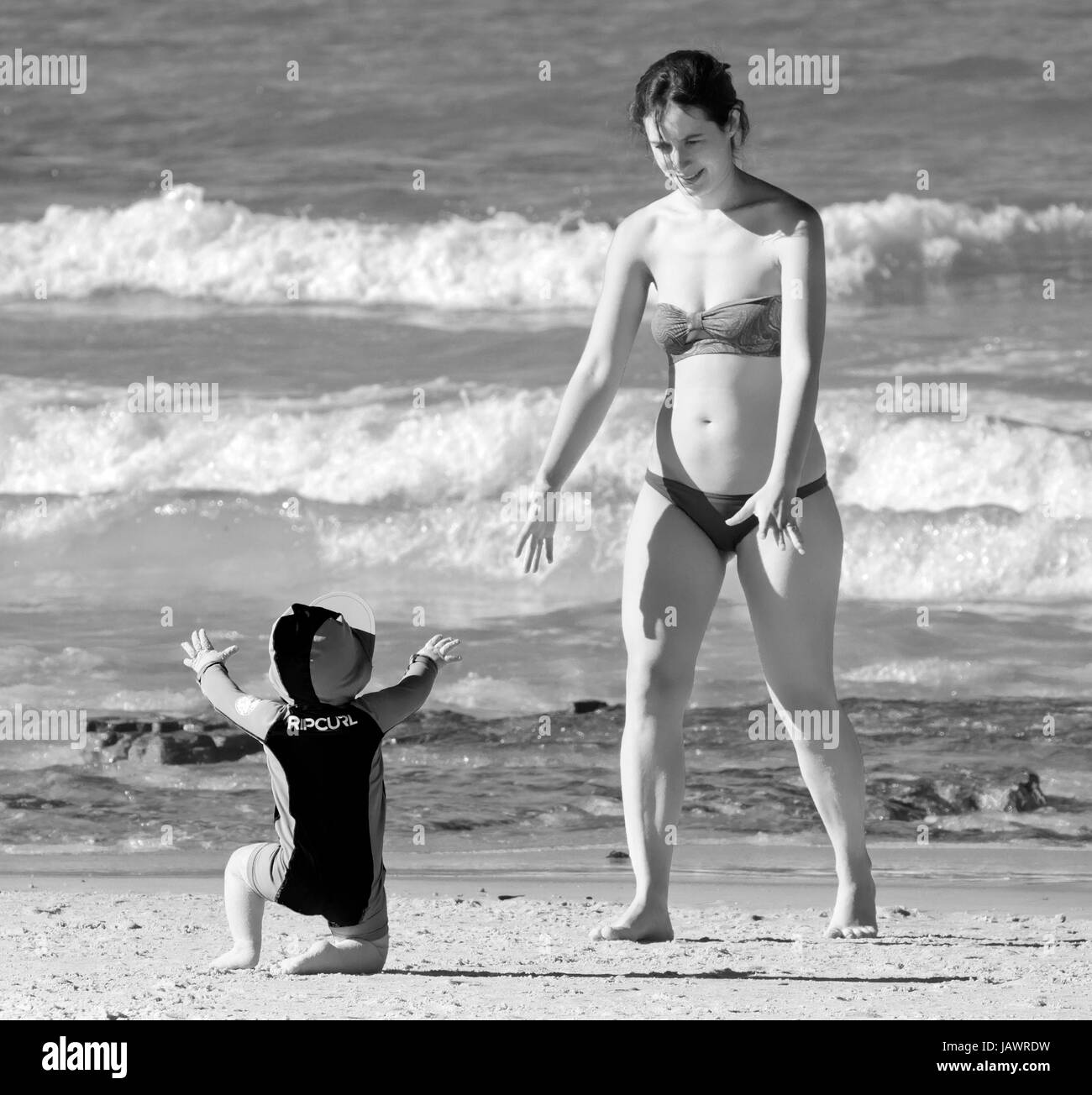Bikini Beach Black and White Stock Photos & Images - Alamy