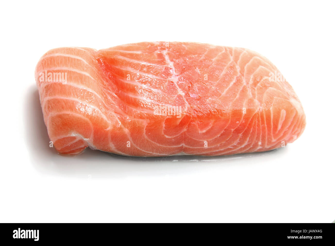 raw salmon fillet isolated on white background Stock Photo - Alamy