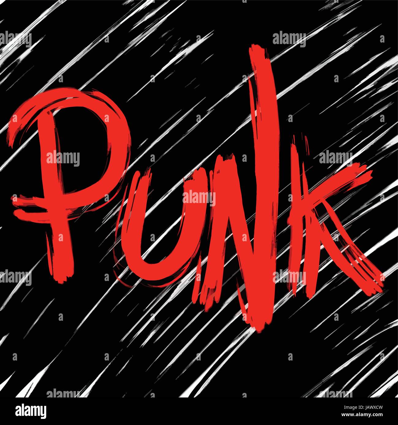 PUNK Word Red On Black Background Stock Vector Image & Art Alamy