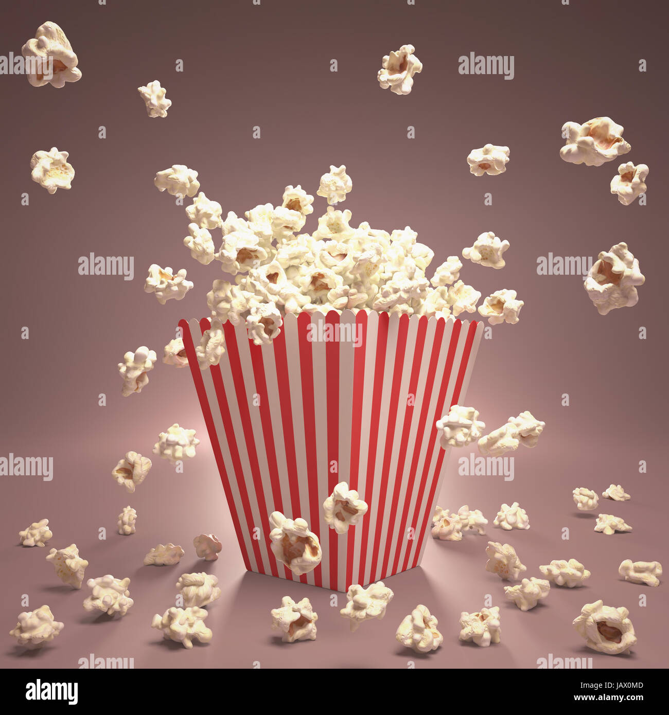 Popcorn exploding inside the packaging striped Stock Photo Alamy
