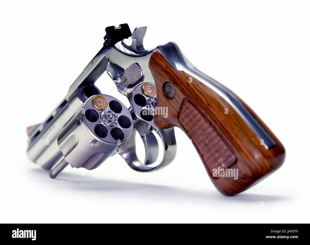 man playing russian roulette with magnum 44 revolver handgun model released Stock Photo - Alamy