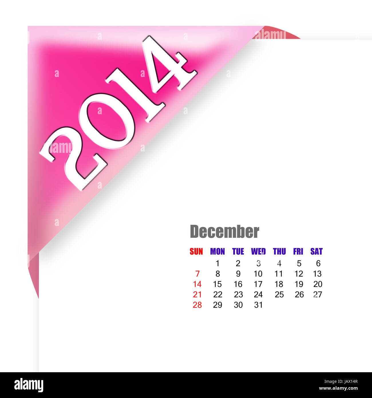 2014 december calendar hi-res stock photography and images - Alamy