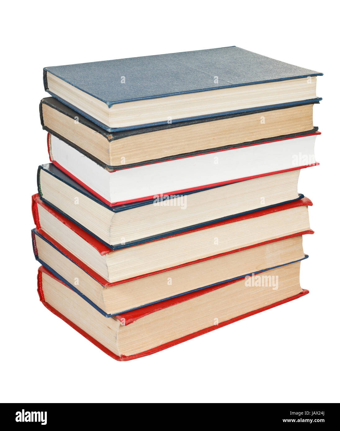 stack of books isolated on white background Stock Photo - Alamy