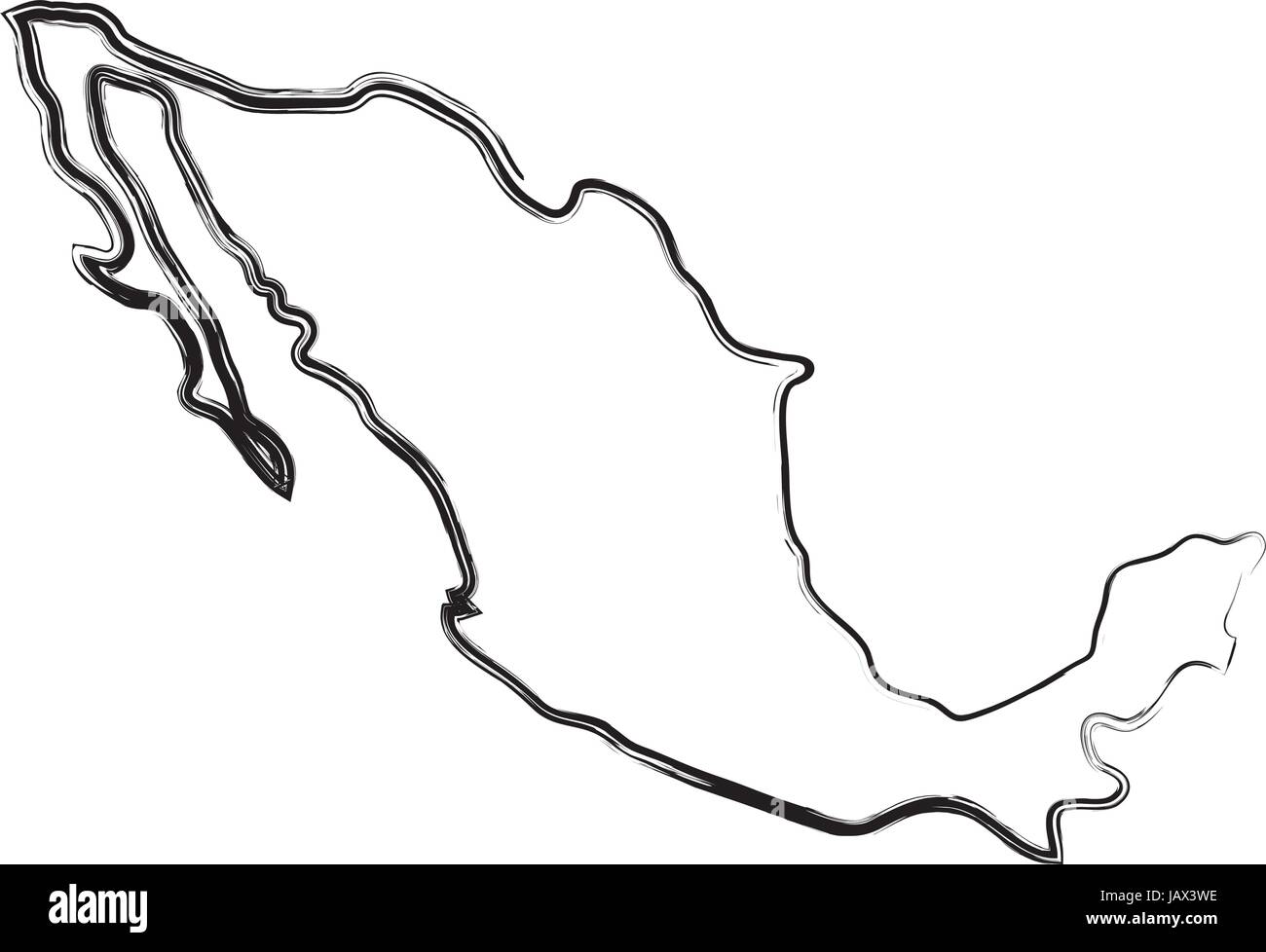 Mexico Map Black and White Stock Photos & Images - Alamy