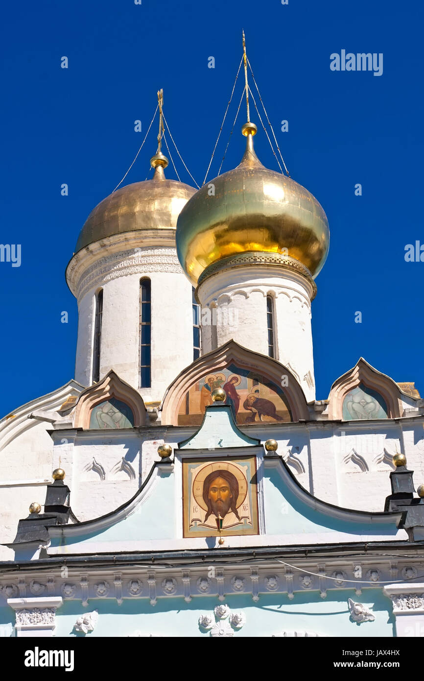 Posad Beautiful and ancient cathedral in monastery of Sergiev Posad, Russia ...