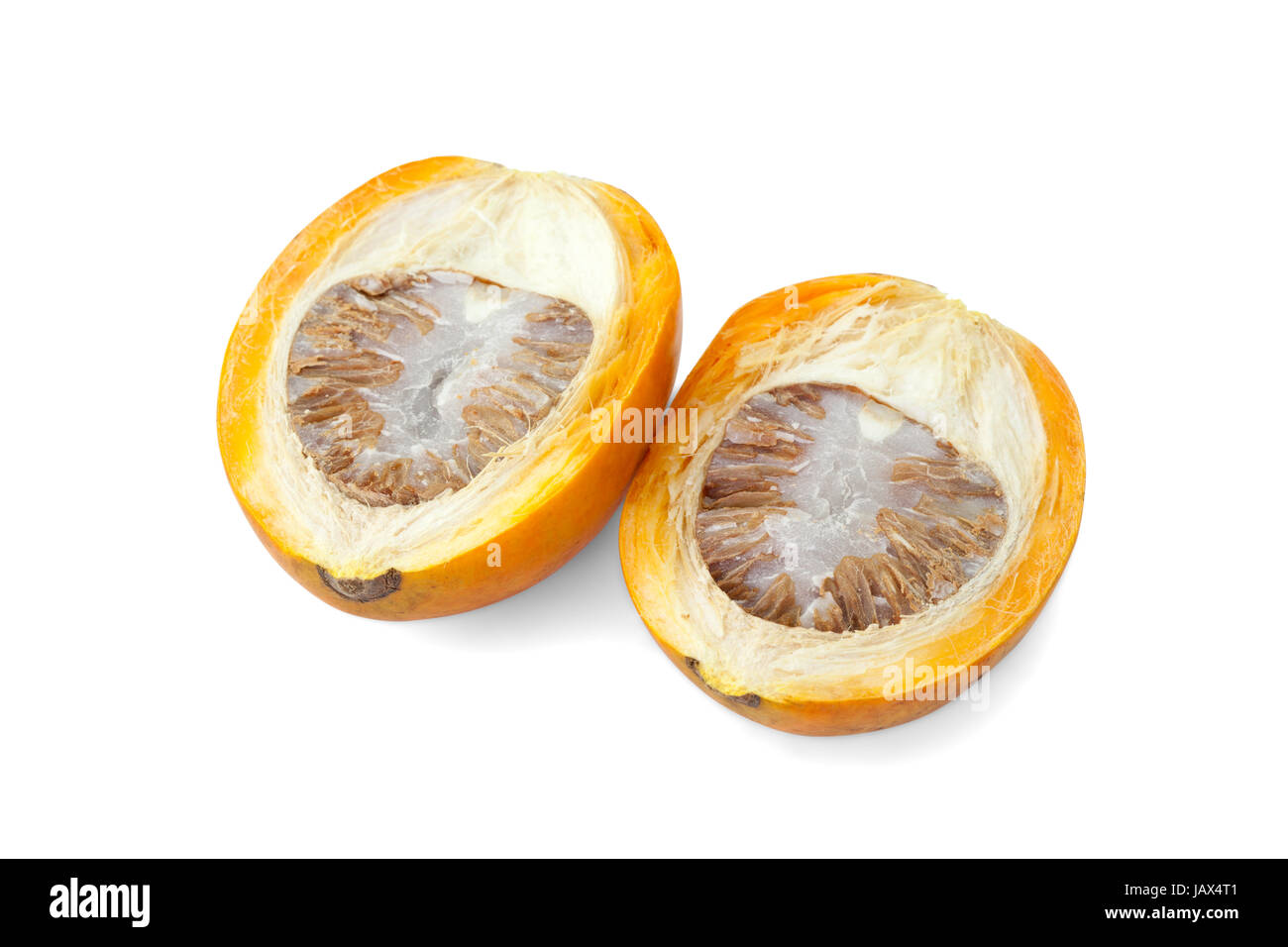 ripe acera or betel palm nut fruit isolate on white background with path Stock Photo