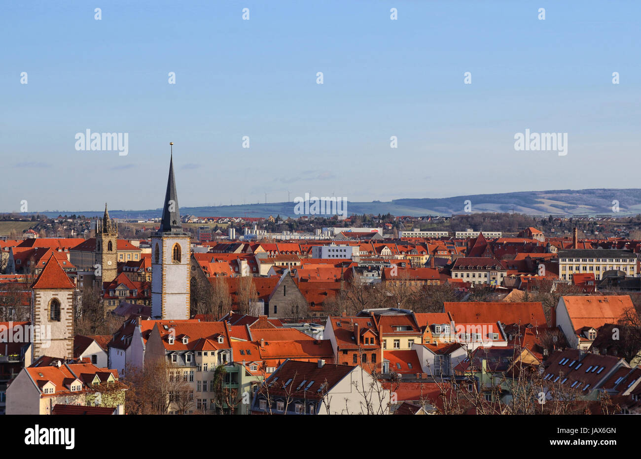 view over the old city of erfurt Stock Photo