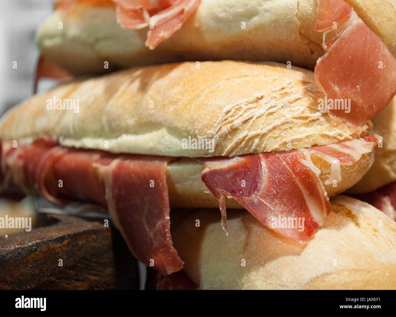 tasty sandwich with ham on sale Stock Photo