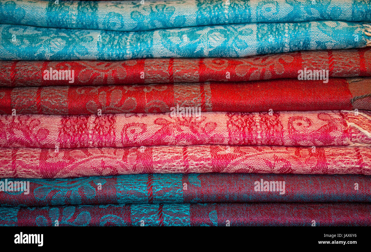 colorful silk fabric for sale Stock Photo Alamy