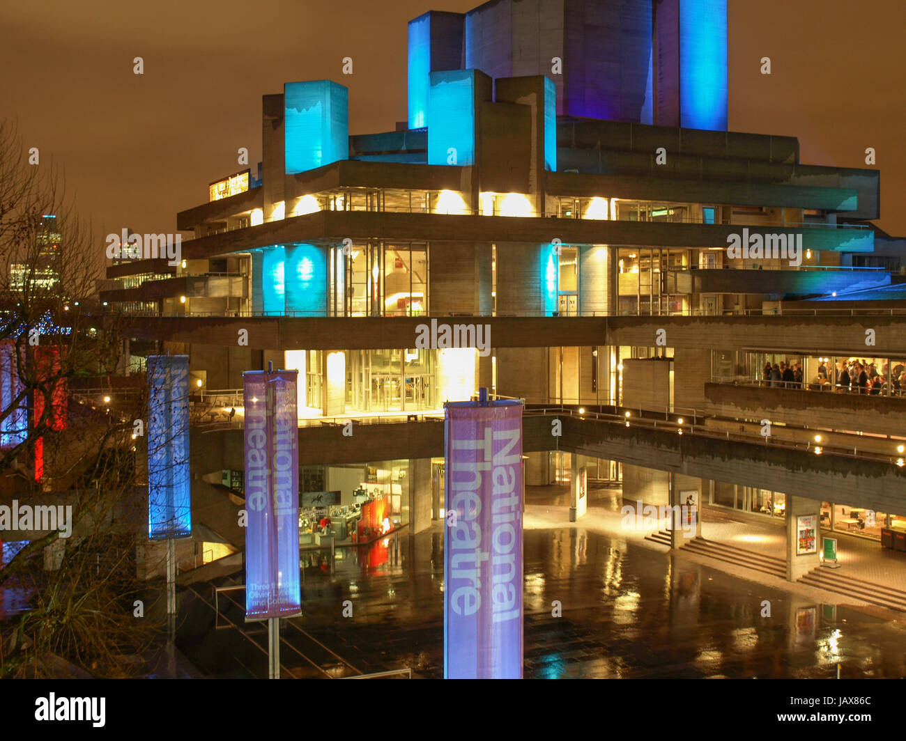 LONDON, ENGLAND, UK - MARCH 03, 2009: Night view of the Royal National ...