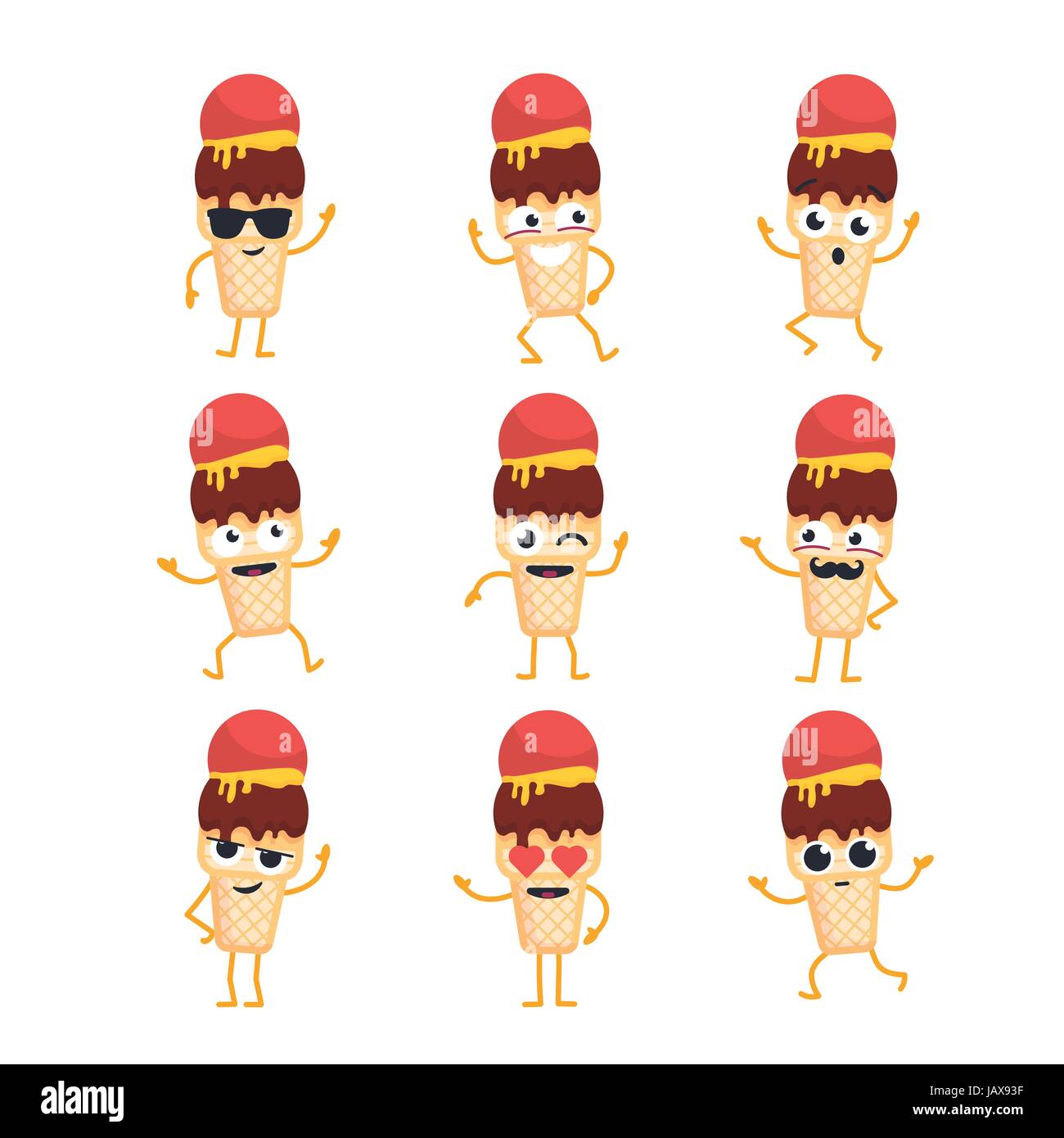 Ice Cream - vector set of mascot illustrations Stock Vector Image & Art ...
