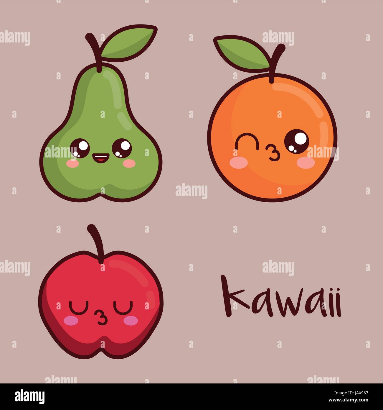 kawaii fruit icon Stock Vector Image & Art Alamy