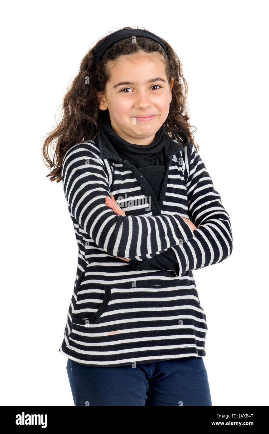 Young girl posing isolated in white Stock Photo - Alamy