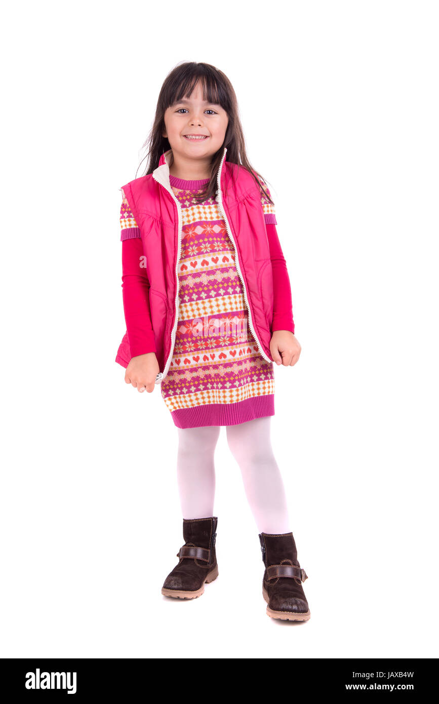 Young girl posing isolated in white Stock Photo - Alamy