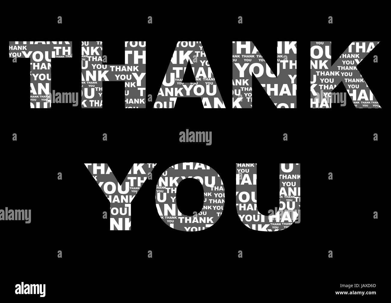 The Word Thank You on Black Background Stock Photo - Alamy