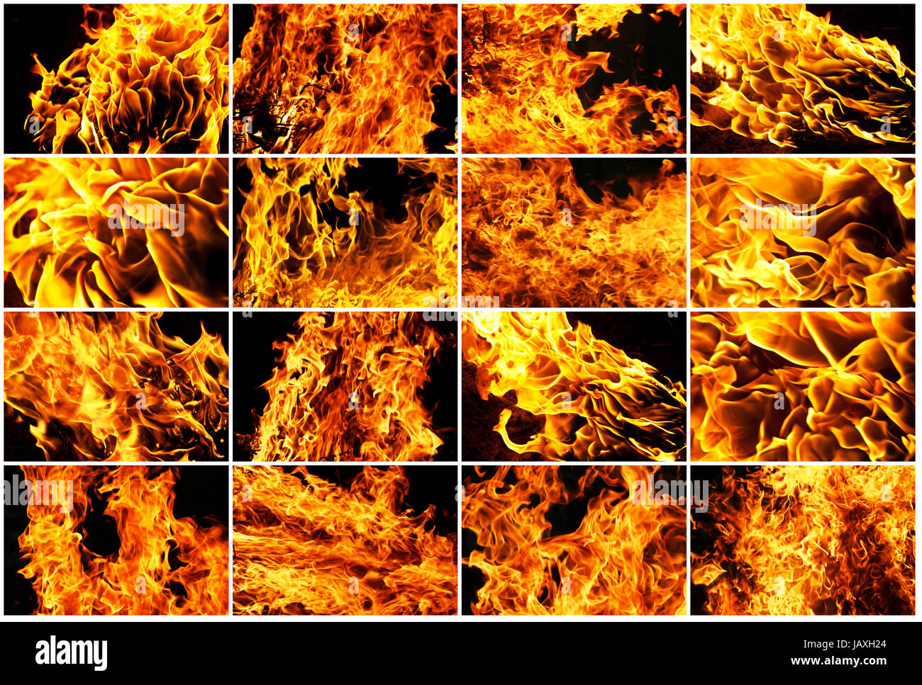 Beautiful yellow and orange hot fire on black background Stock Photo ...