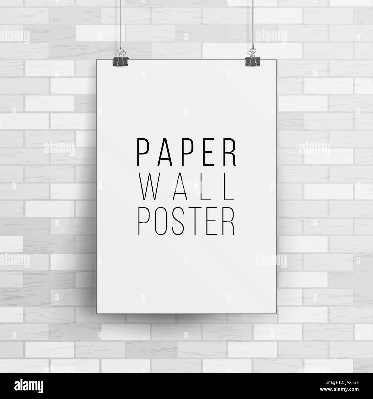 White Blank Paper Wall Poster Mock up Template Vector Illustration