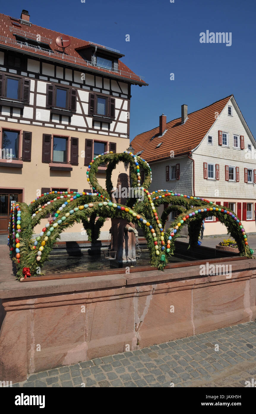 Osterbrunnen , Lindenfels, odenwald, ostern, brunnen, osterschmuck, tradition, fest, fetse