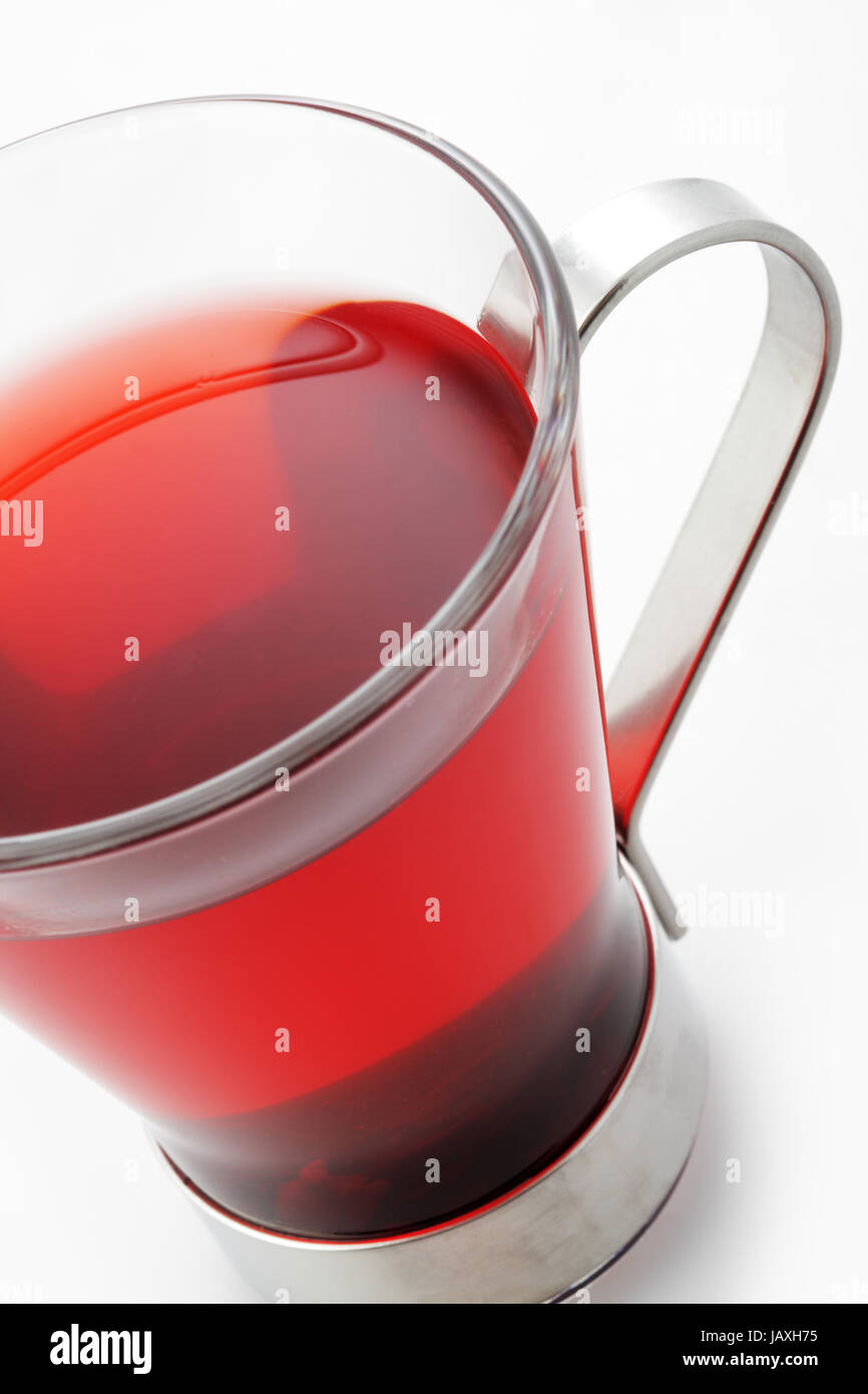 Red tea glass close up Stock Photo Alamy