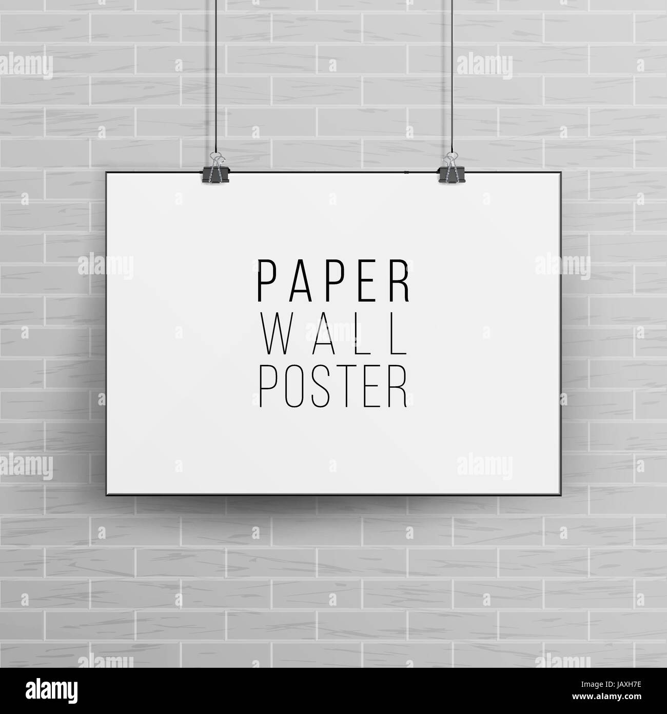 White Blank Paper Wall Poster Mock up Template Vector Illustration