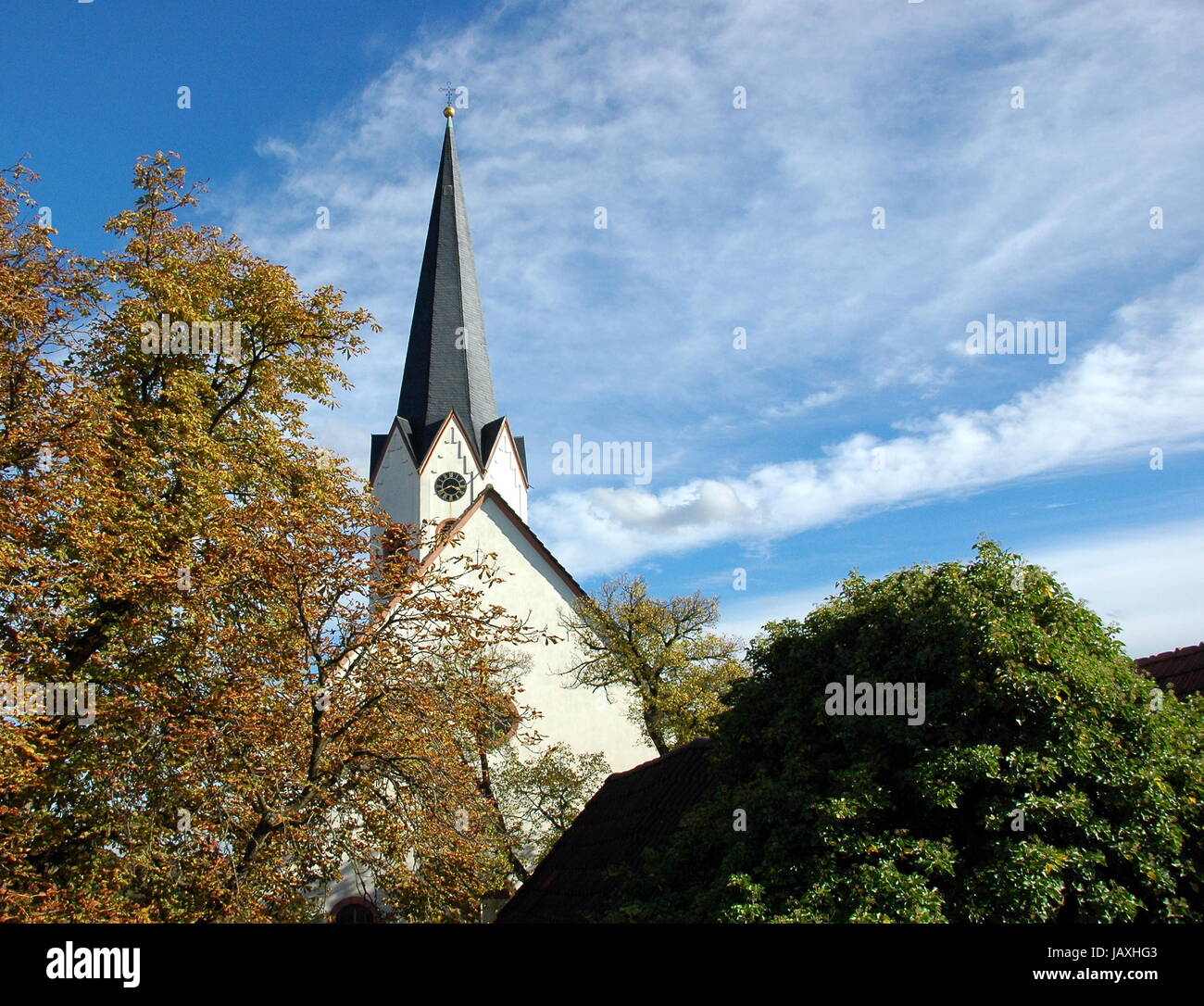 partial view of st. dionysius in jockgrim before wolkenhimmel Stock Photo