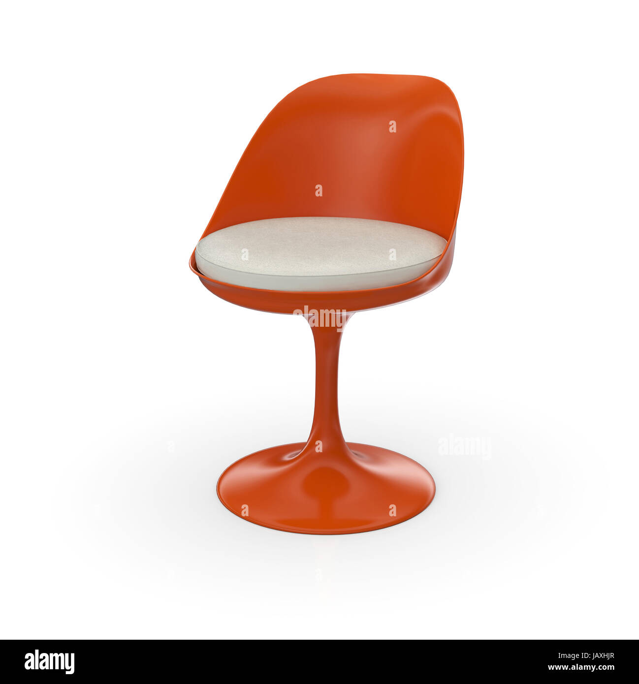Retro Design Stuhl - Orange Weiß Stock Photo