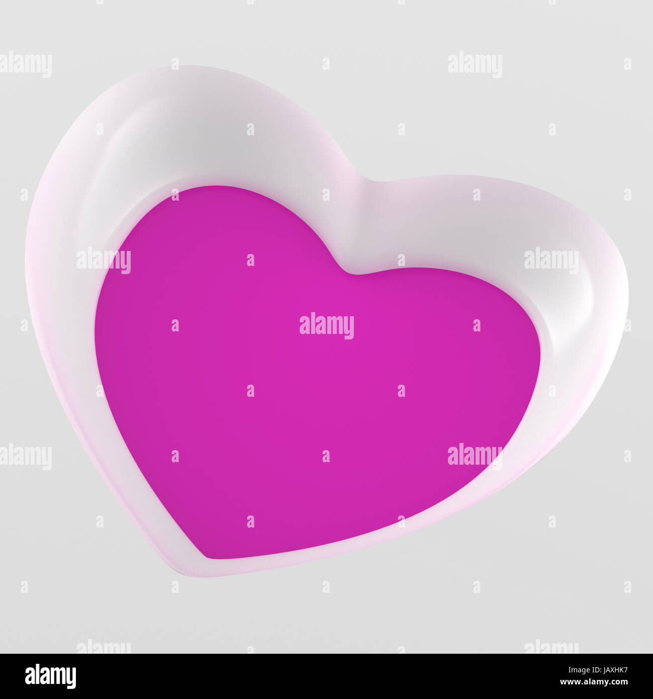 3D Herz Flyer Quadratisch - Weiß Pink Stock Photo