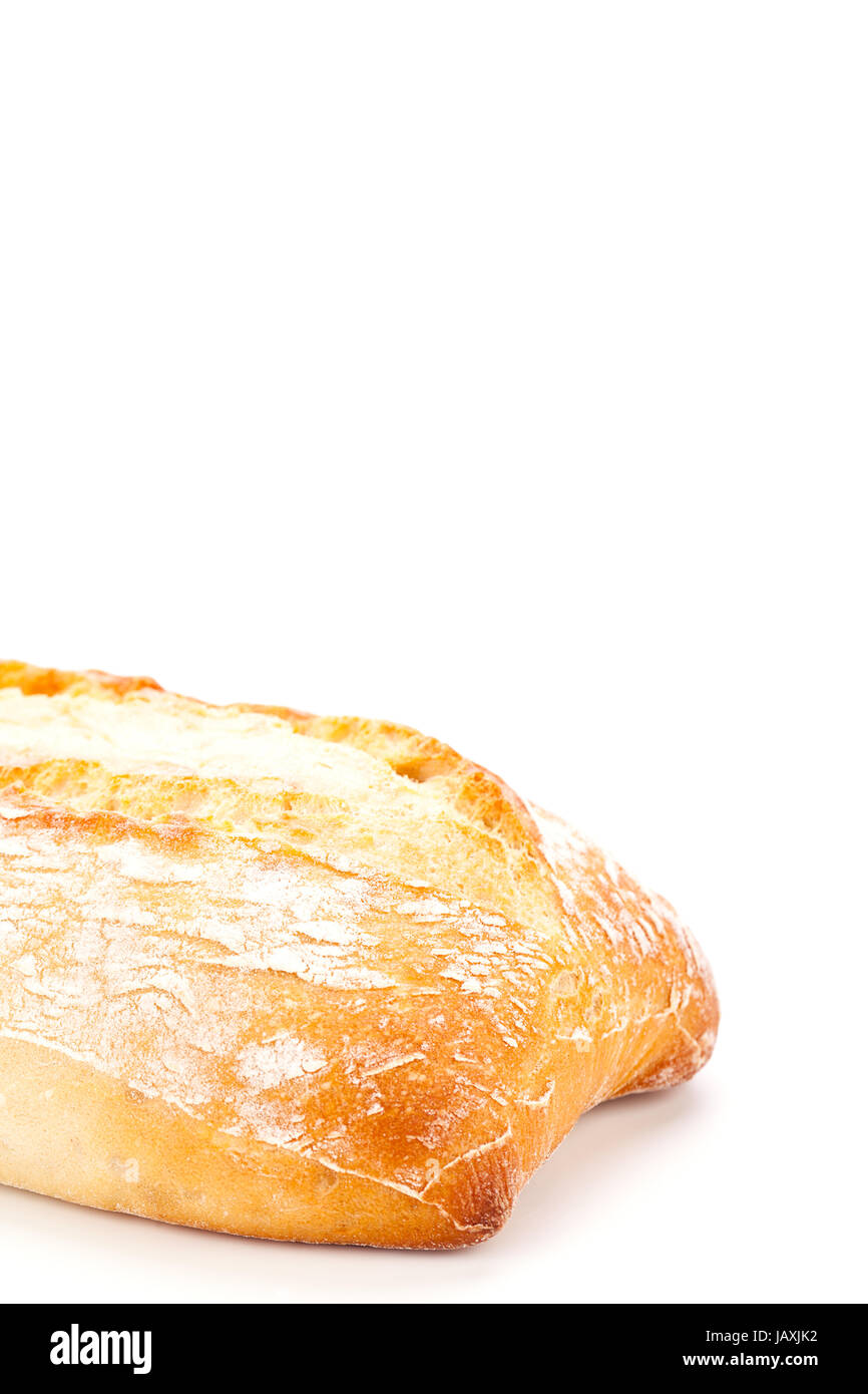 frisch gebackenes italienisches weißbrot ciabatta brot isoliert Stock ...