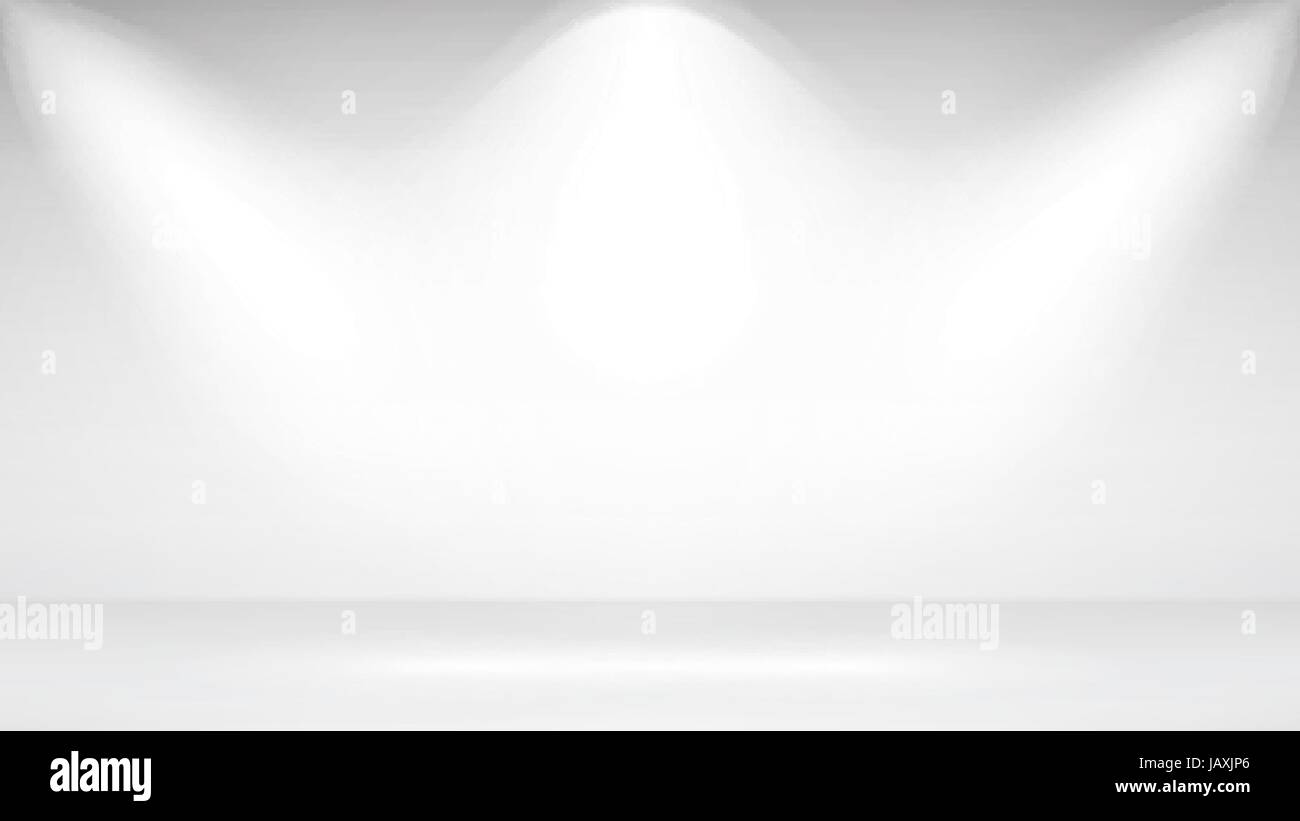 Empty White Photo Studio Interior Background. Realistic Spotlight ...