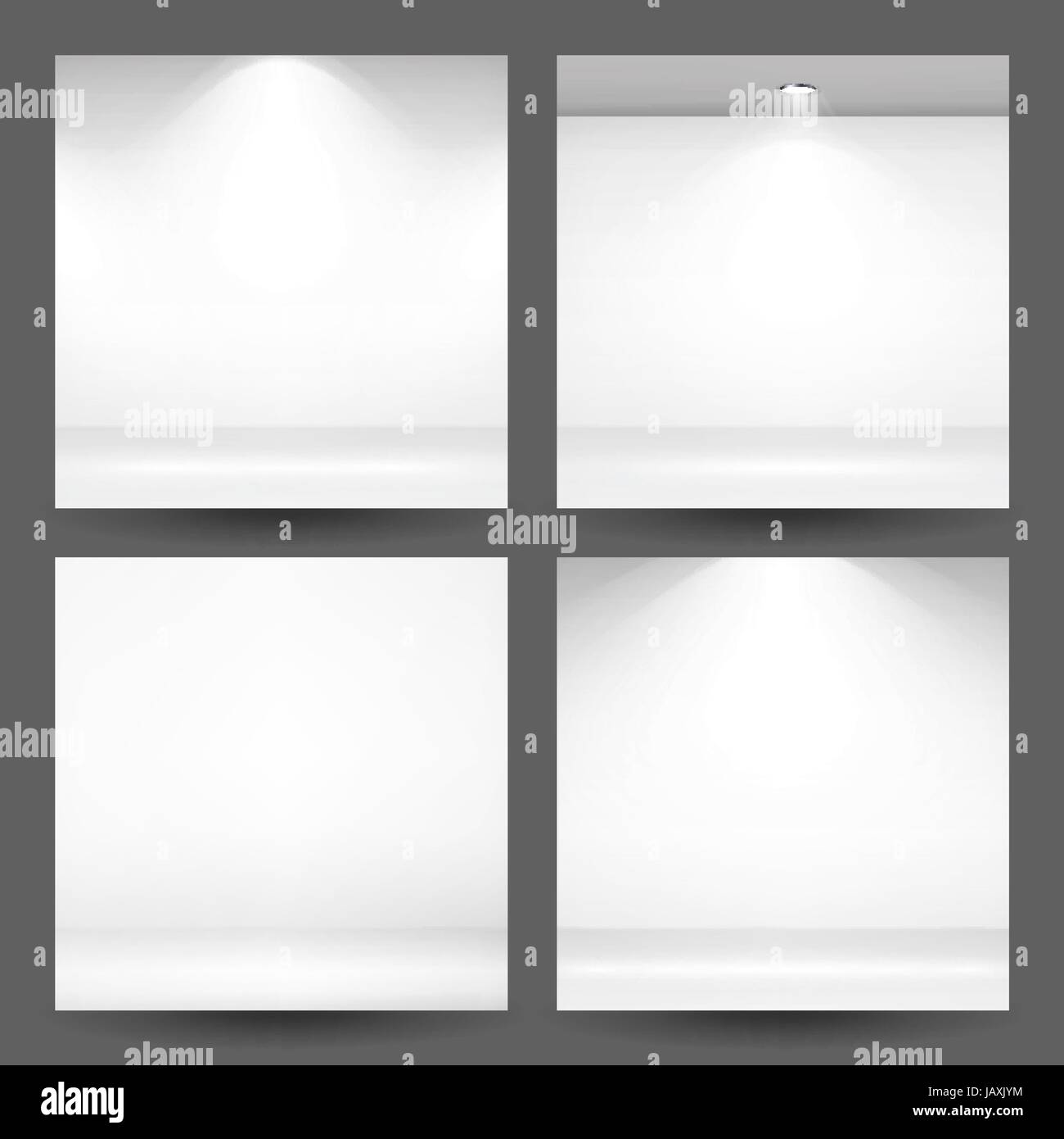 Empty White Photo Studio Interior Background. Realistic Spotlight ...