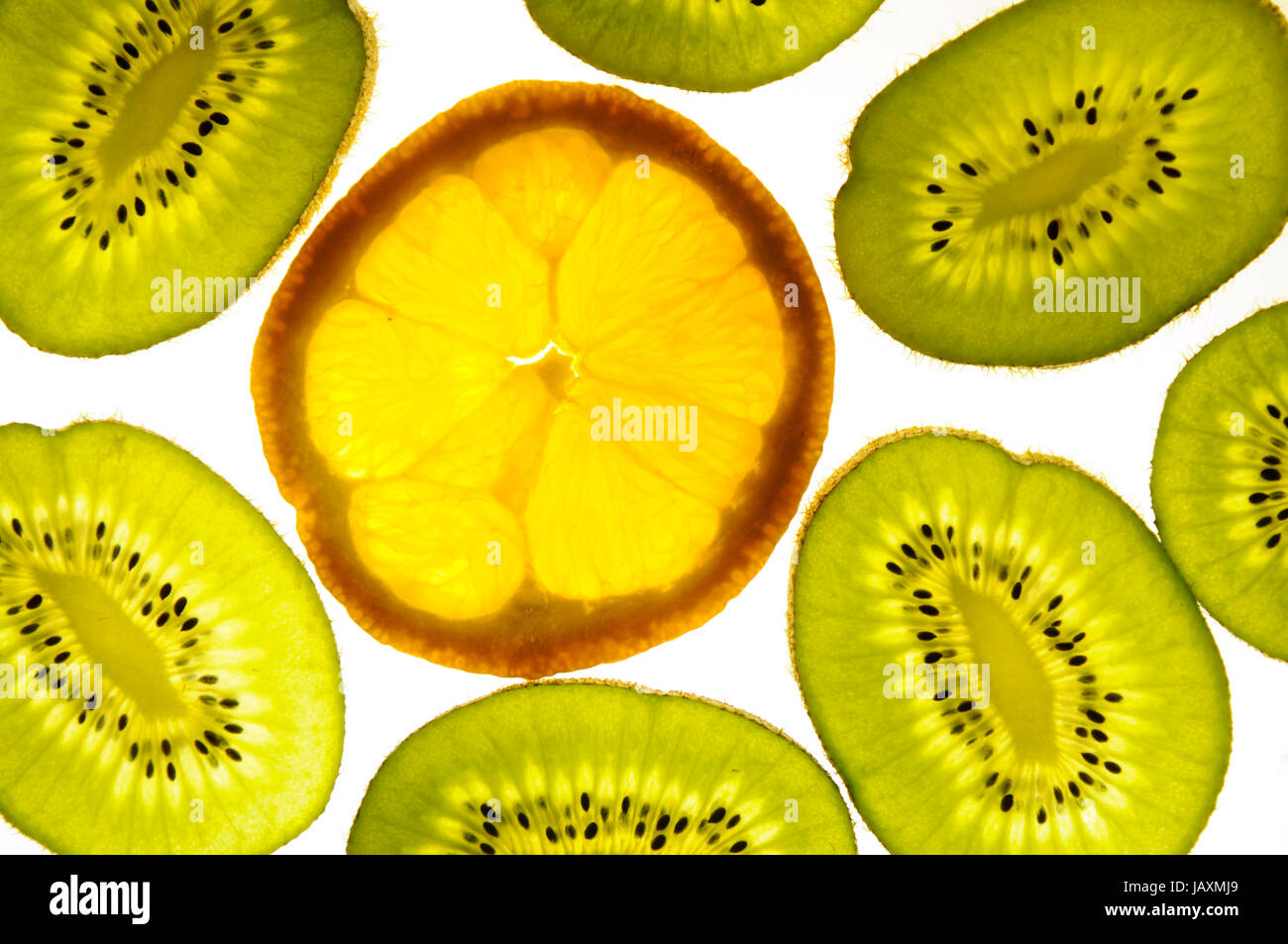 obst, frucht, früchte, kiwi, kiwis, orange, orange, apfelsinen, apfelsine, scheiben, durchlicht