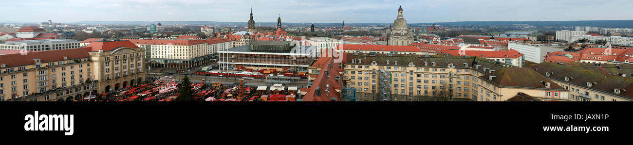 Blick vom Turm der Kreuzkirche über Dresden, Sachsen, Deutschland Stock Photo