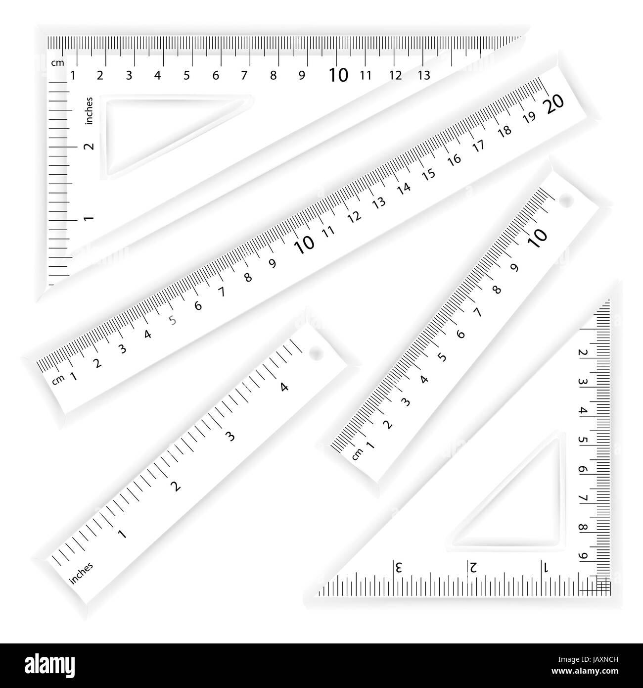 Transparent Ruler and Triangles Vector. Graphic by pikepicture