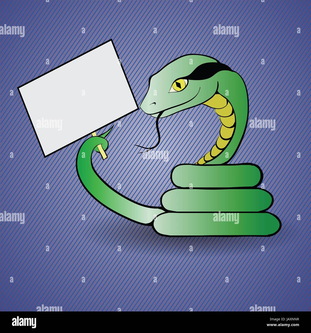 colorful illustration with  green snake for your design Stock Photo